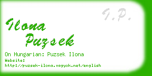 ilona puzsek business card